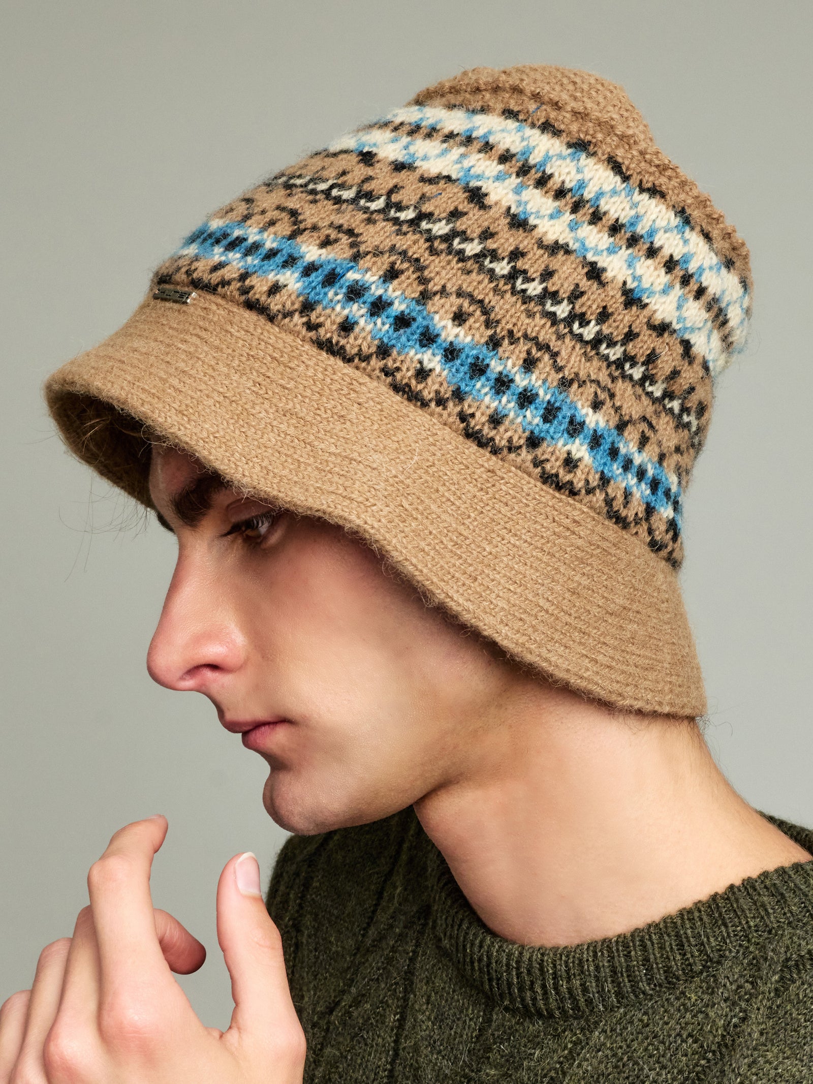 Sombrero de Cubo Yoke de Baby Alpaca Color Camel