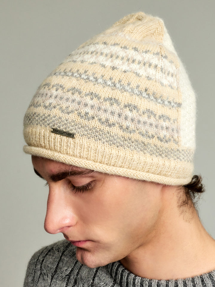 Gorro de alpaca para bebé Yourself color beige