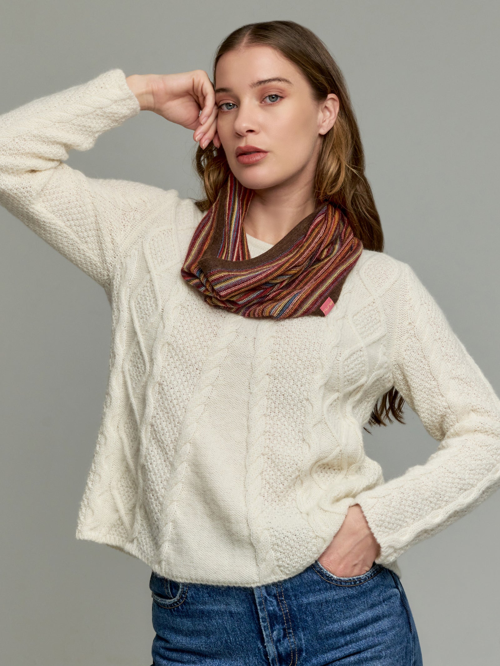 Yanis Scarf Baby Alpaca Color Brown