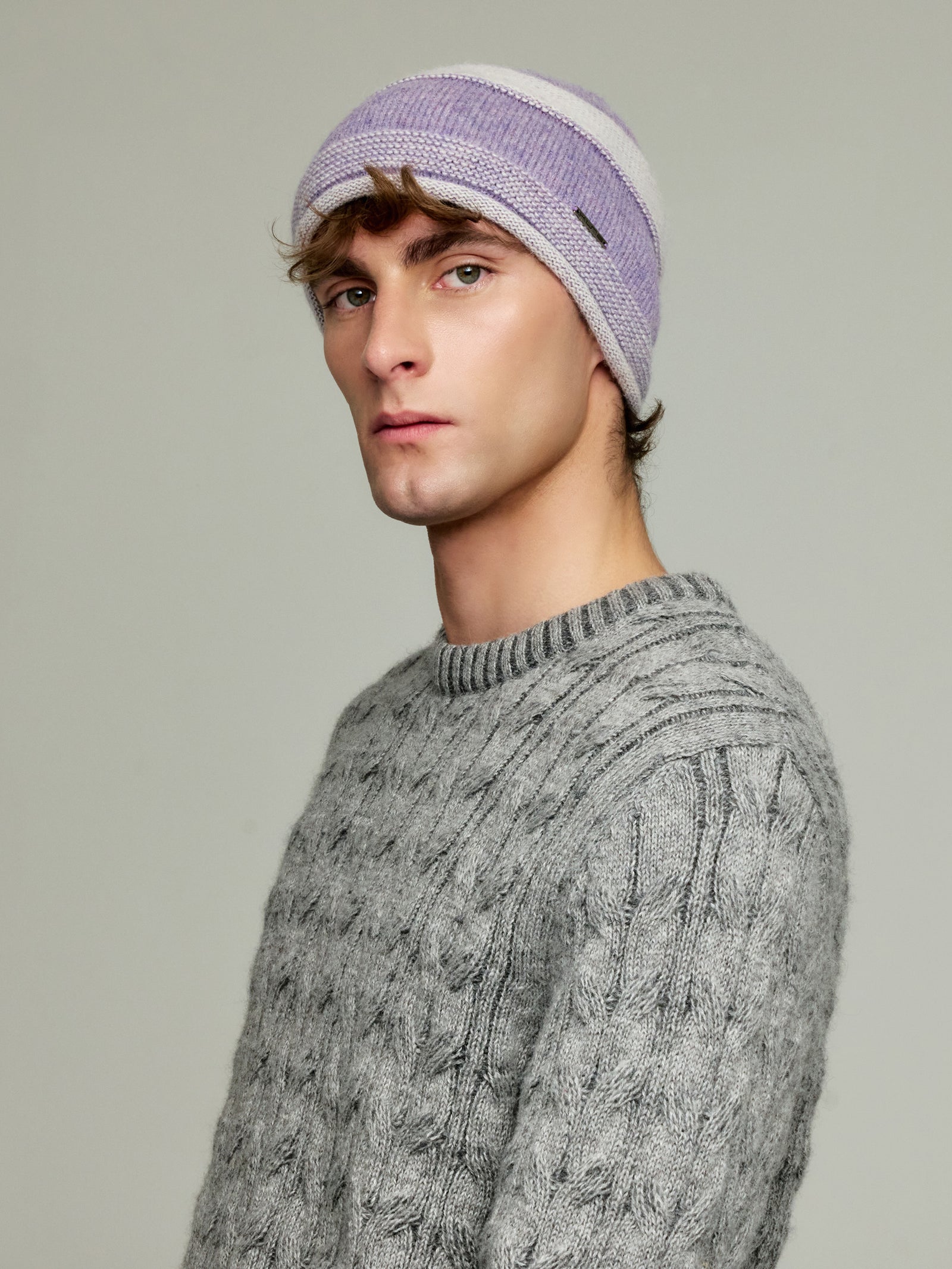 Ydris Hat Baby Alpaca Color Purple