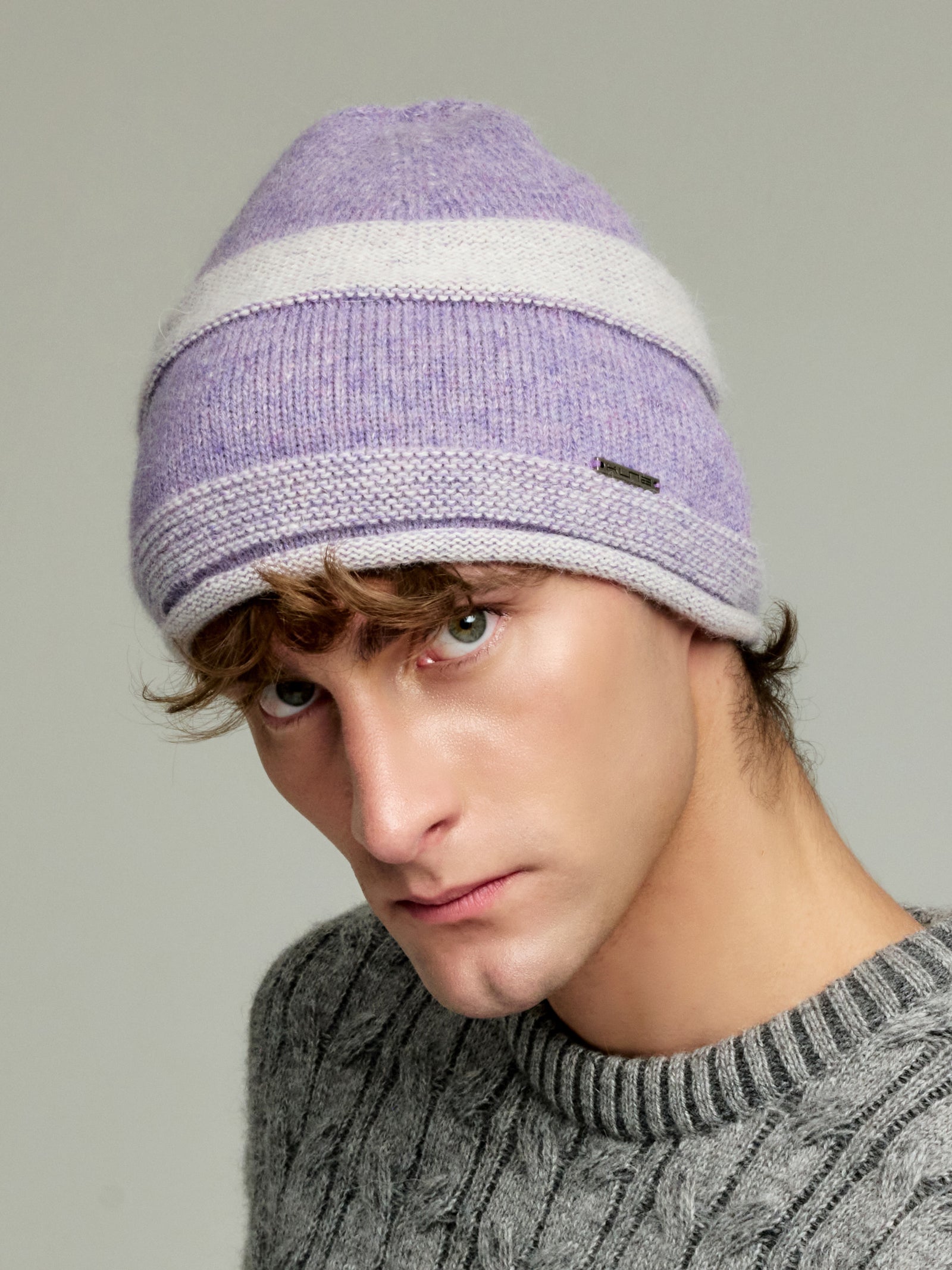Ydris Hat Baby Alpaca Color Purple