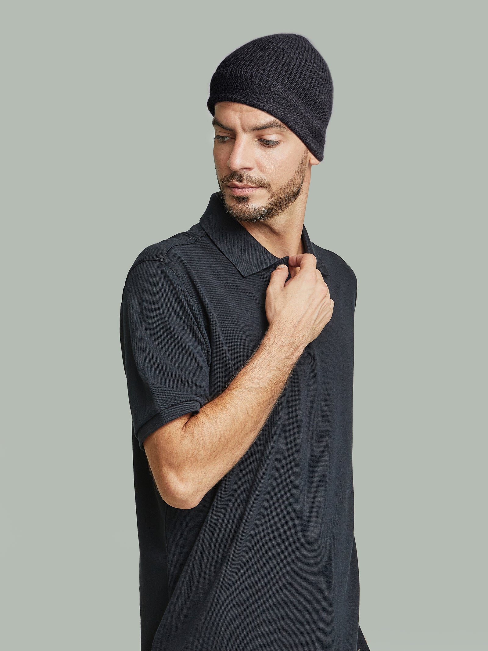 Gorro Bertie de baby alpaca, color negro