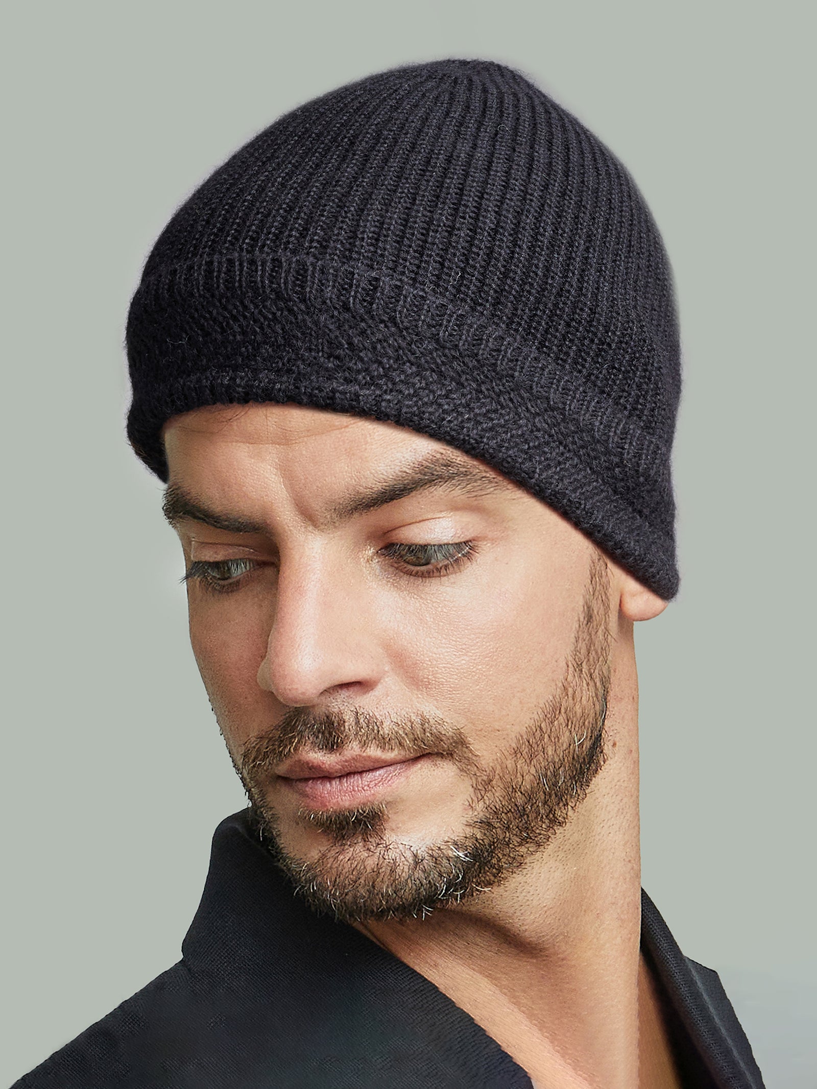 Gorro Bertie de baby alpaca, color negro