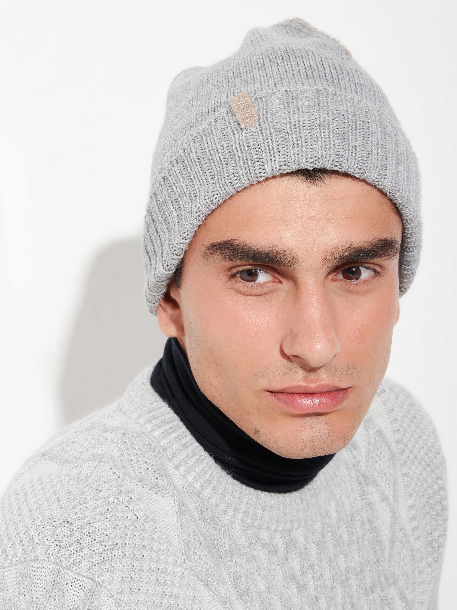 Beanie Hat Baby Alpaca Color Grey