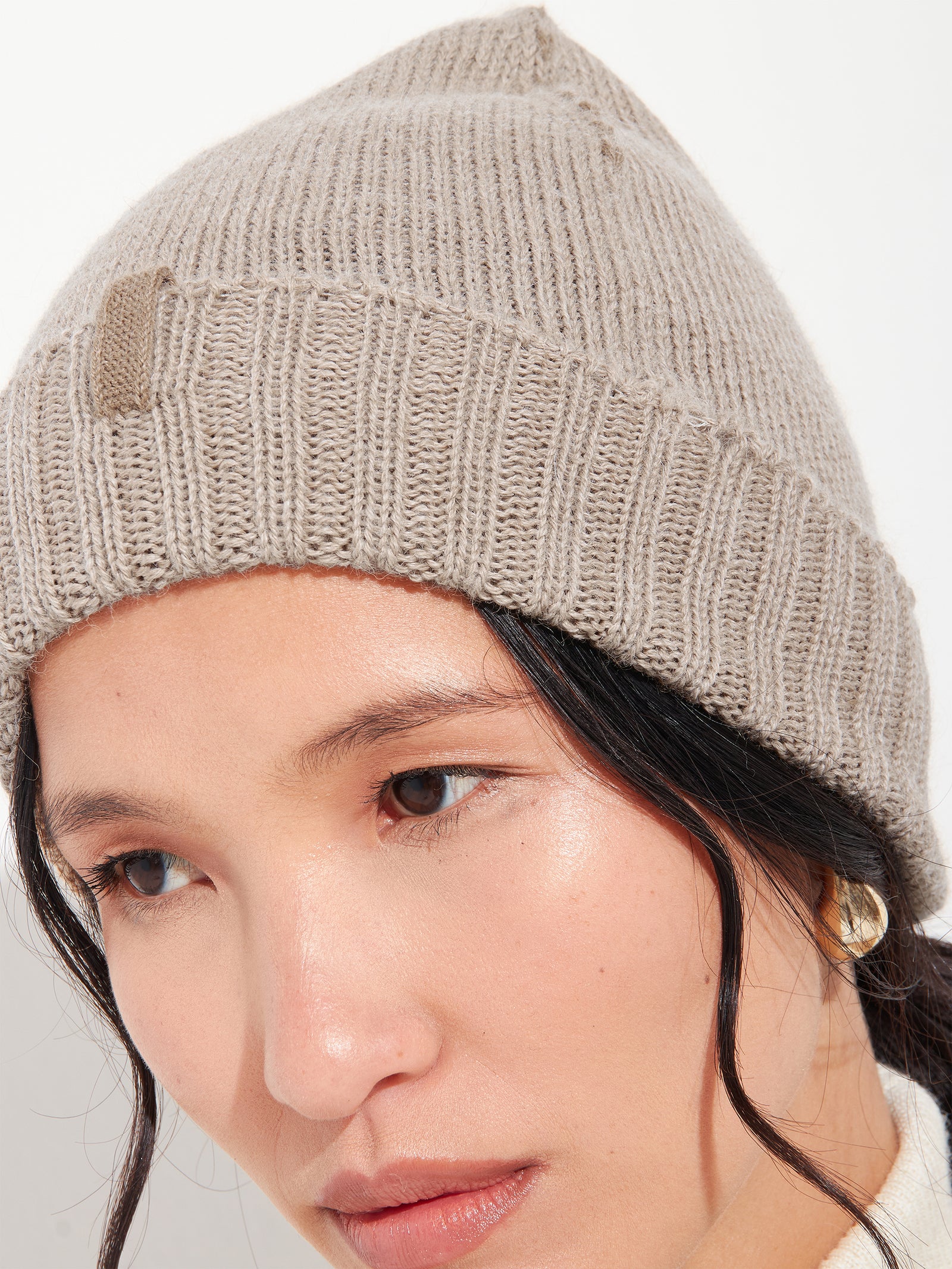 Beanie Hat Baby Alpaca Color Brown