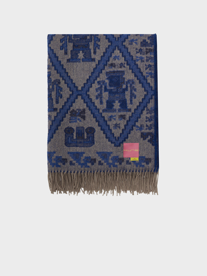 Mochica - 2 Blanket Baby Alpaca Color Blue