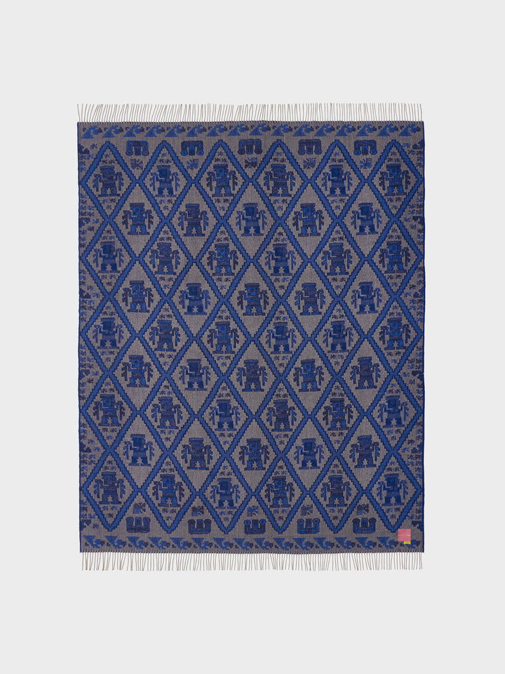 Mochica - 2 Blanket Baby Alpaca Color Blue