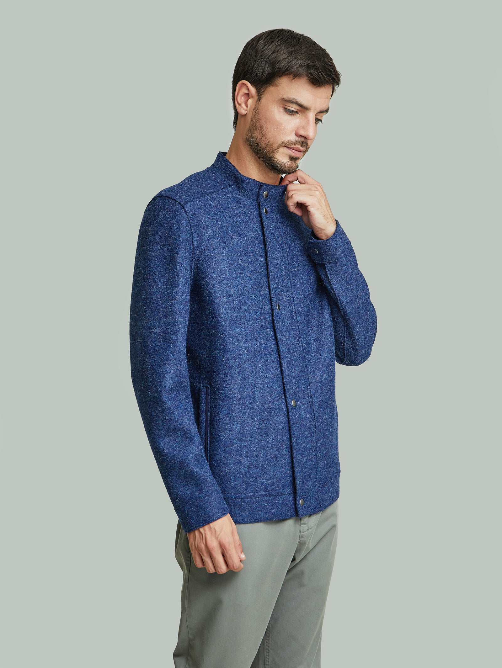 Chaqueta Ysmael de alpaca color azul