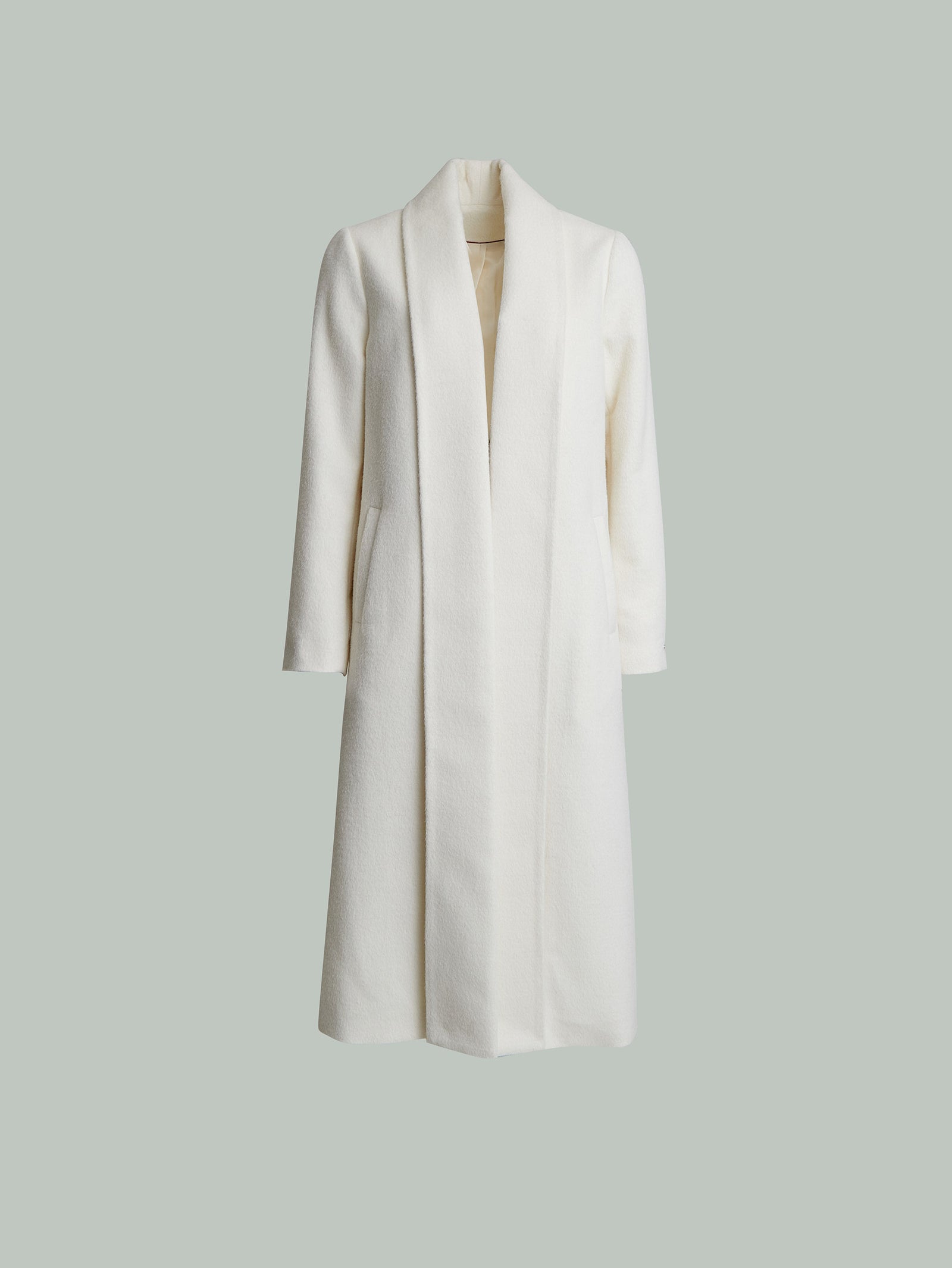 Long Swing Coat Baby Alpaca Color Ecru