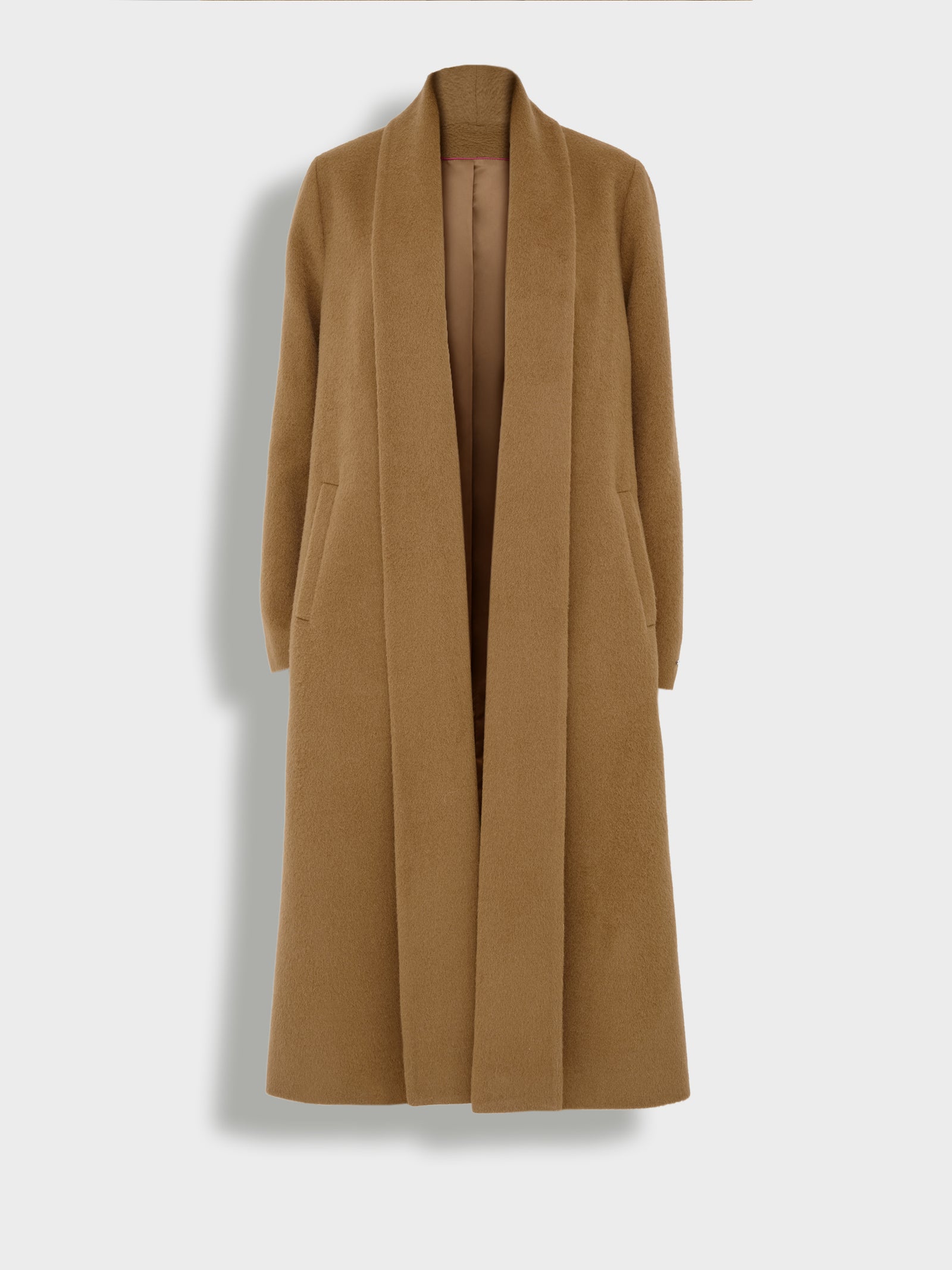 Long Swing Coat Baby Alpaca Color Brown