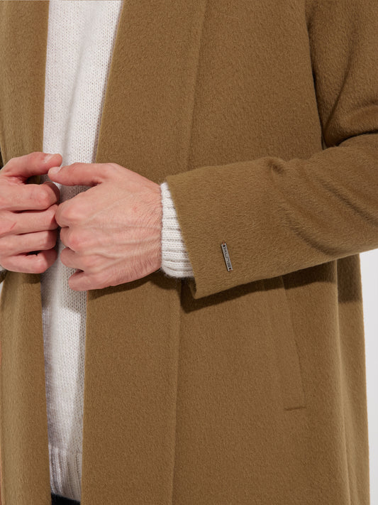 Long Swing Coat Baby Alpaca Color Brown
