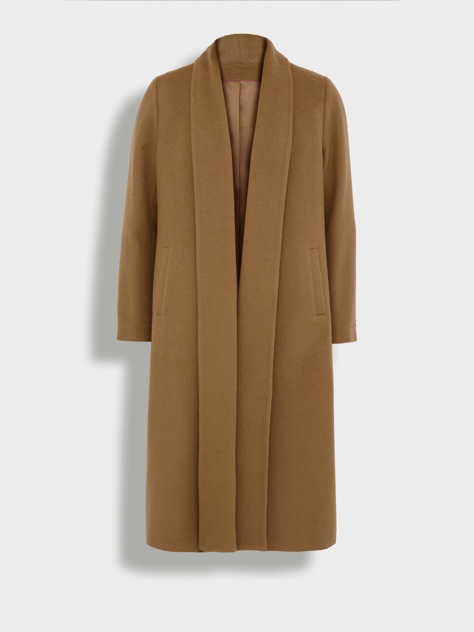 Long Swing Coat Baby Alpaca Color Brown