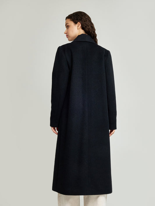 Long Swing Coat Baby Alpaca Color Black