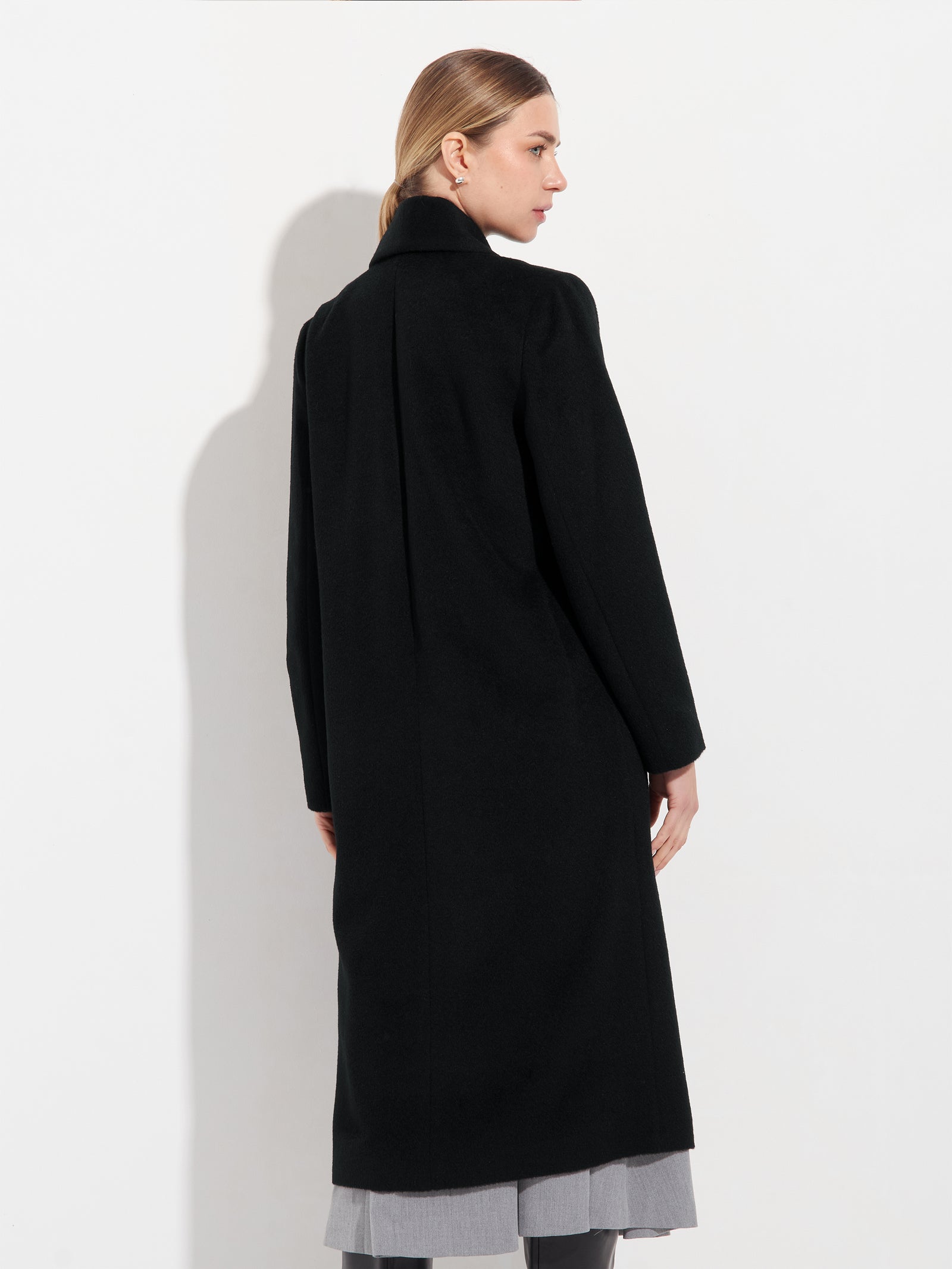 Abrigo Largo Swing Baby Alpaca Color Negro