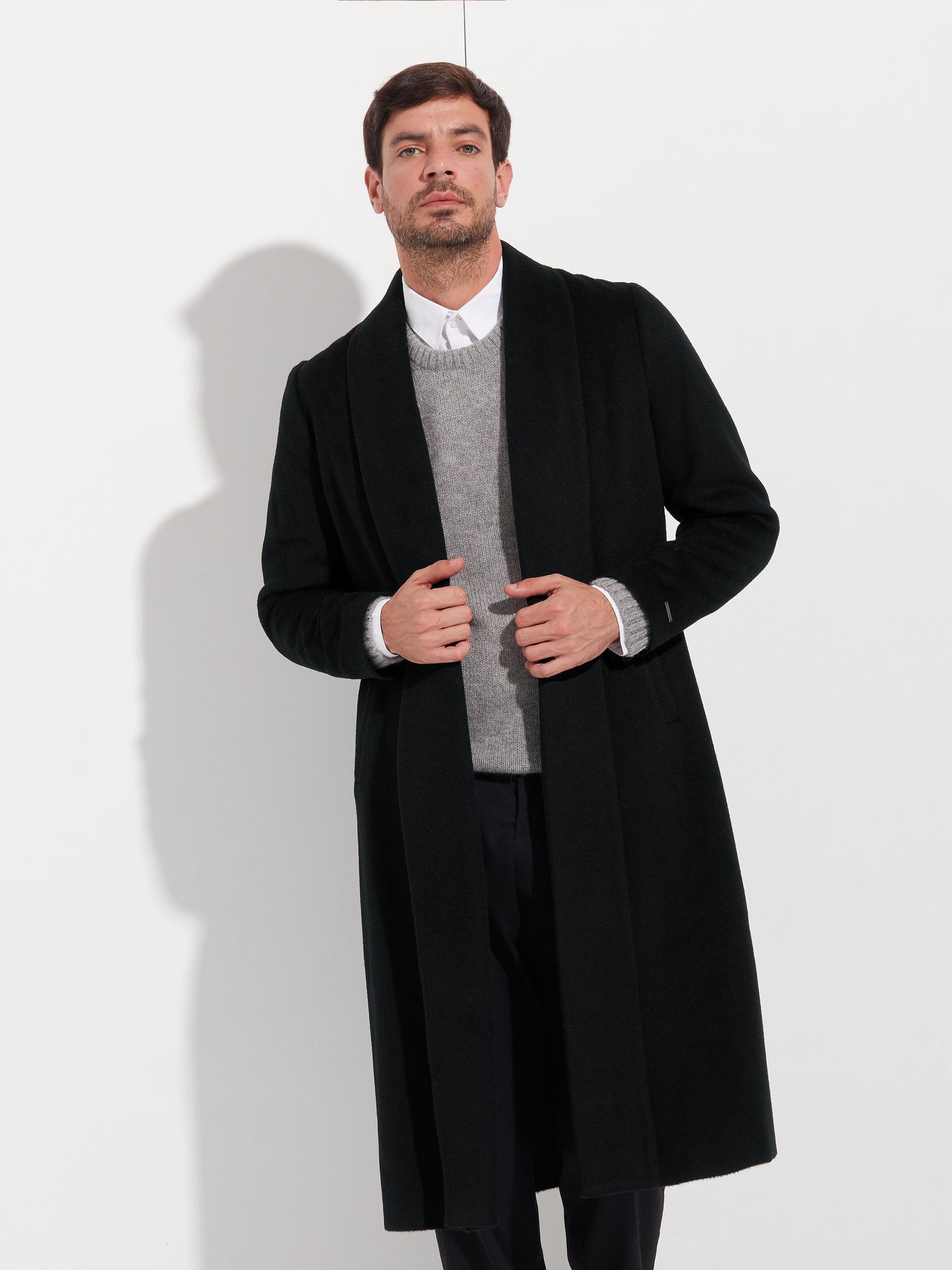 Abrigo Largo Swing Baby Alpaca Color Negro