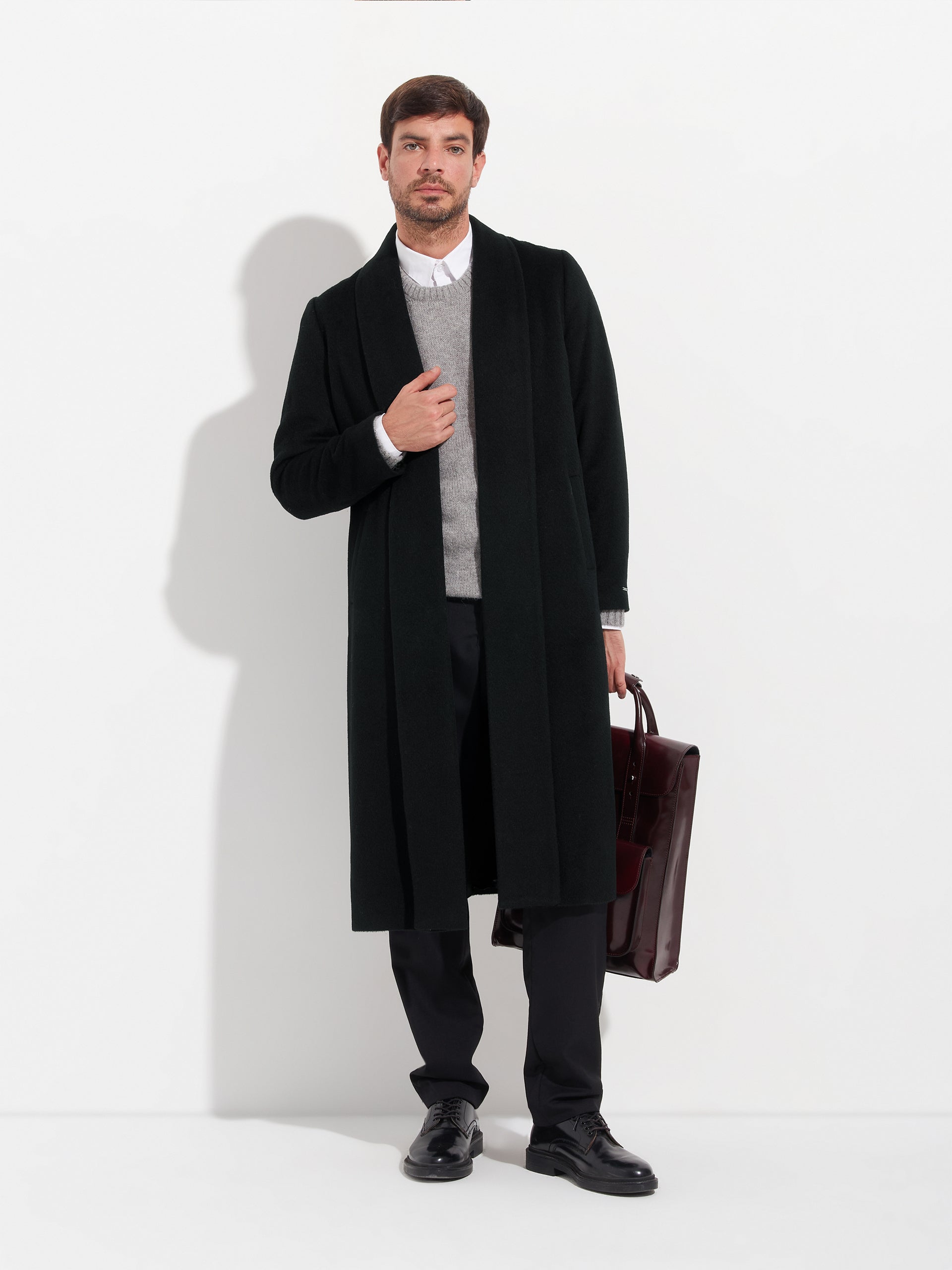 Long Swing Coat Baby Alpaca Color Black – KUNA | USA