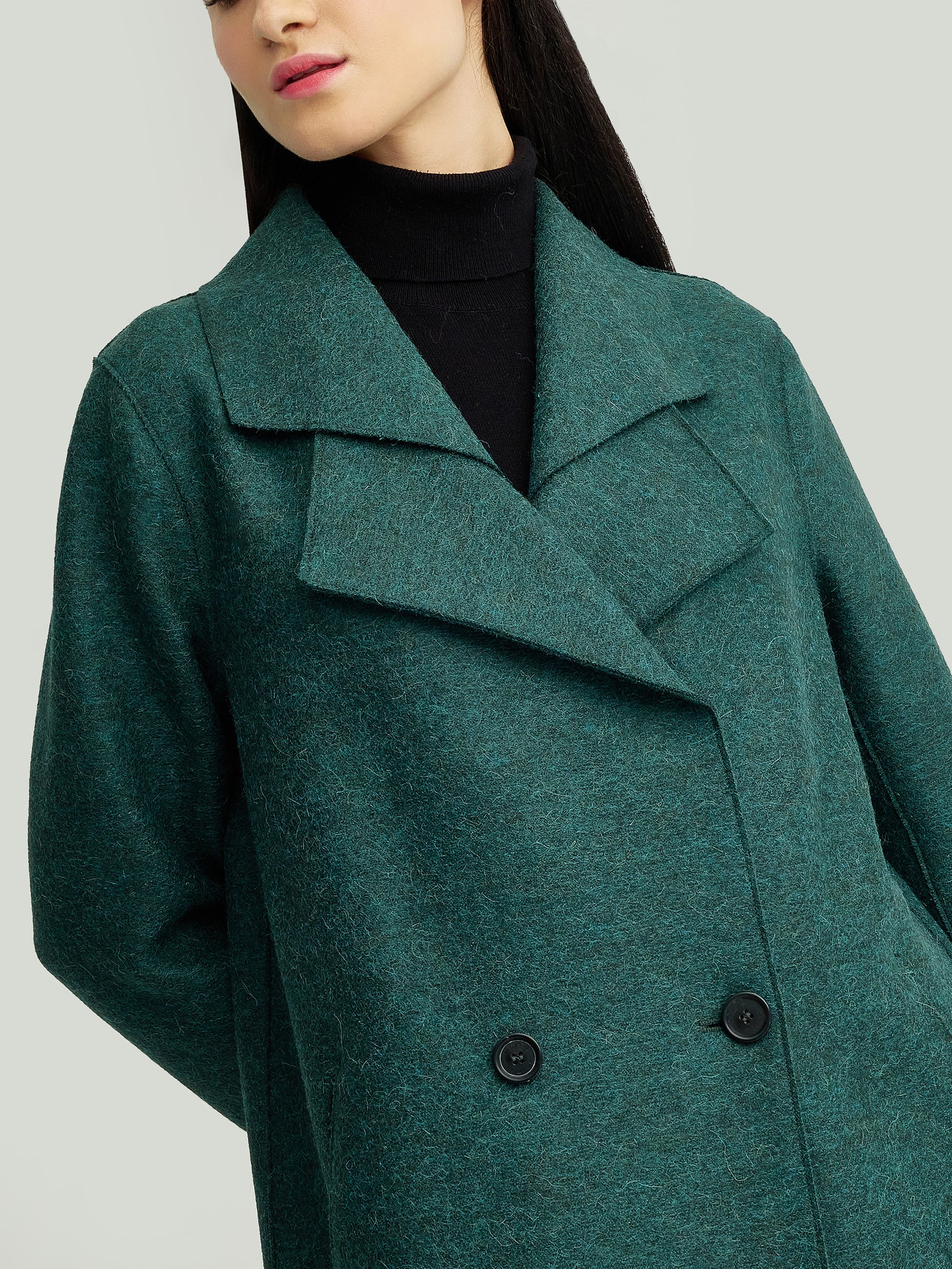 Abrigo Yamay de alpaca color verde