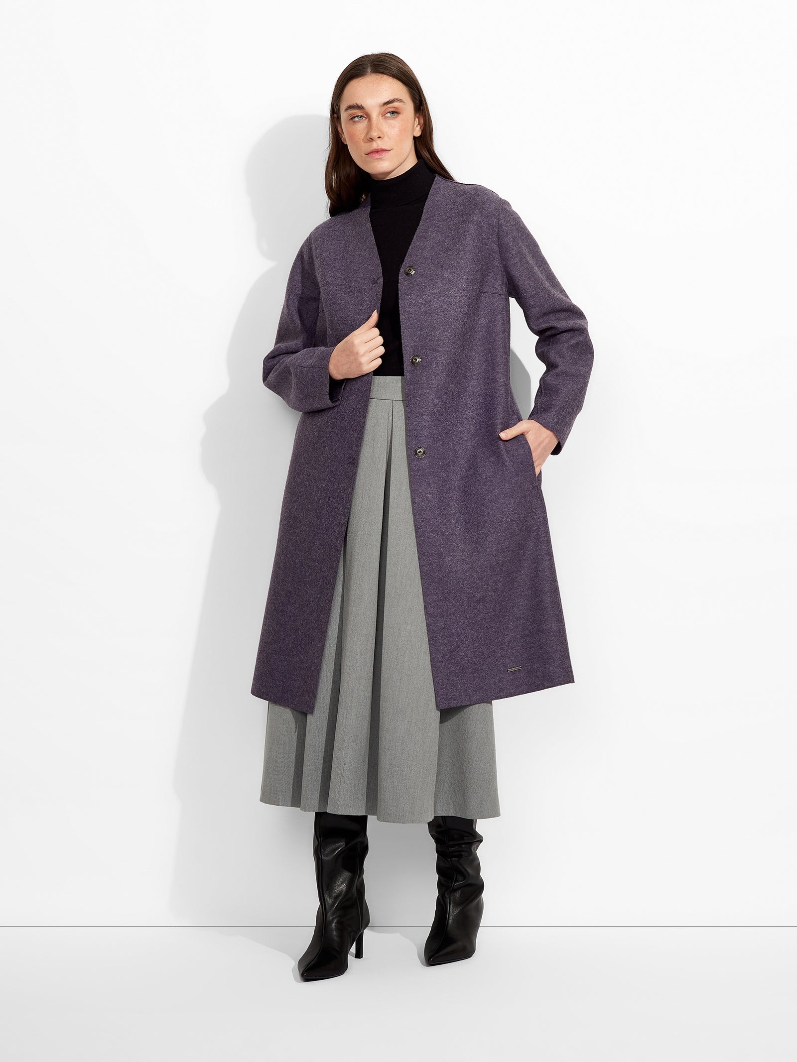 Zumi Coat Alpaca Color Purple