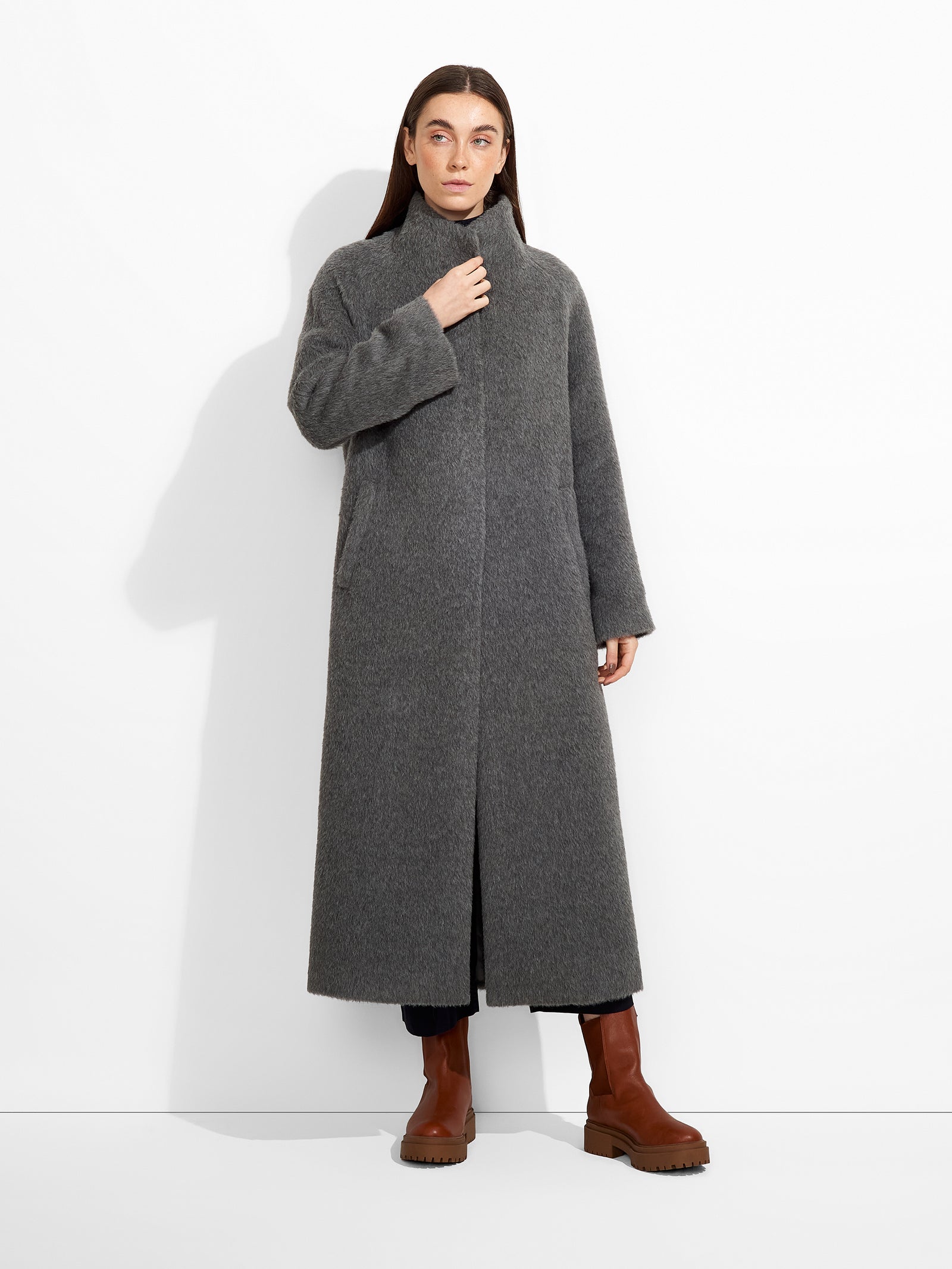 Zurich Coat Suri Alpaca Color Grey