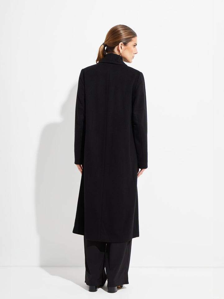 Long Swing Coat Vikuna Color Black