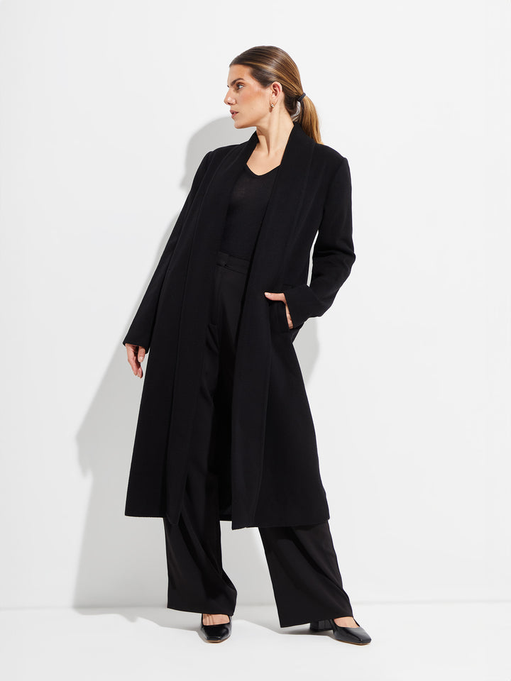 Long Swing Coat Vikuna Color Black