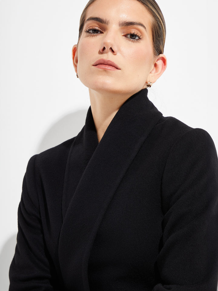 Long Swing Coat Vikuna Color Black