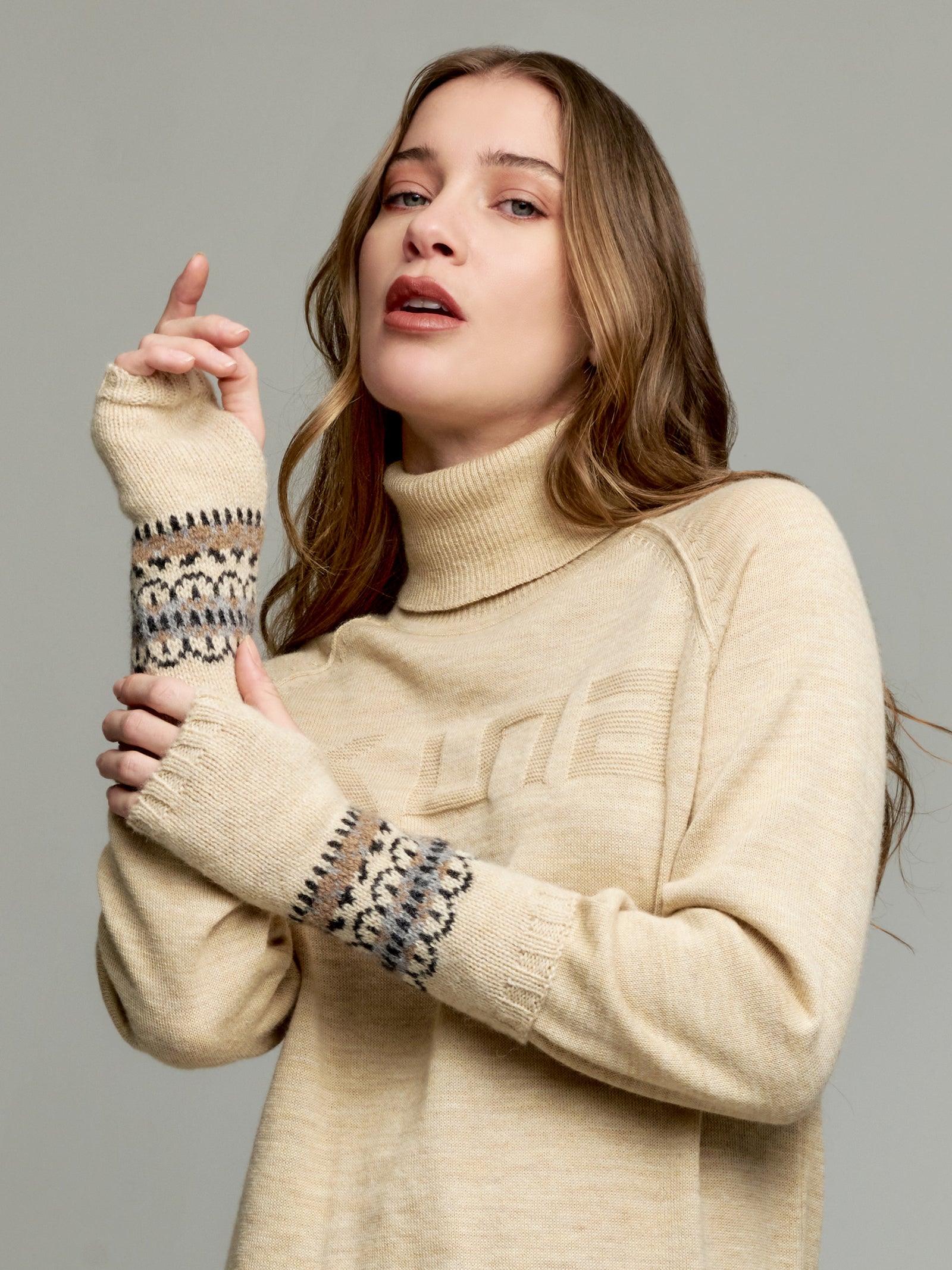 Guantes Yoke Guantes Bebé Alpaca Color Beige