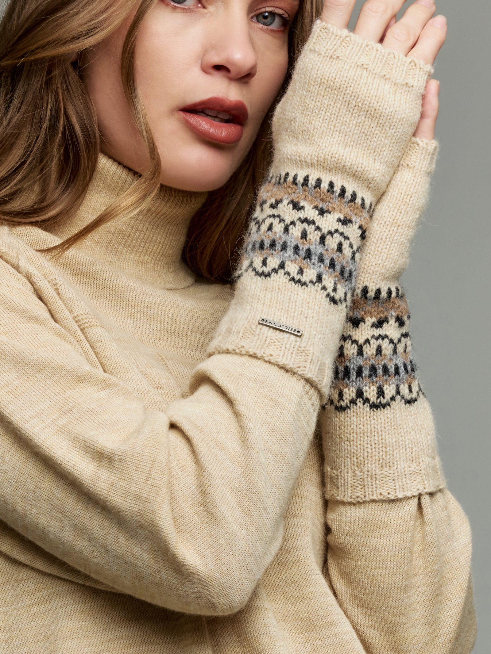 Guantes Yoke Guantes Bebé Alpaca Color Beige