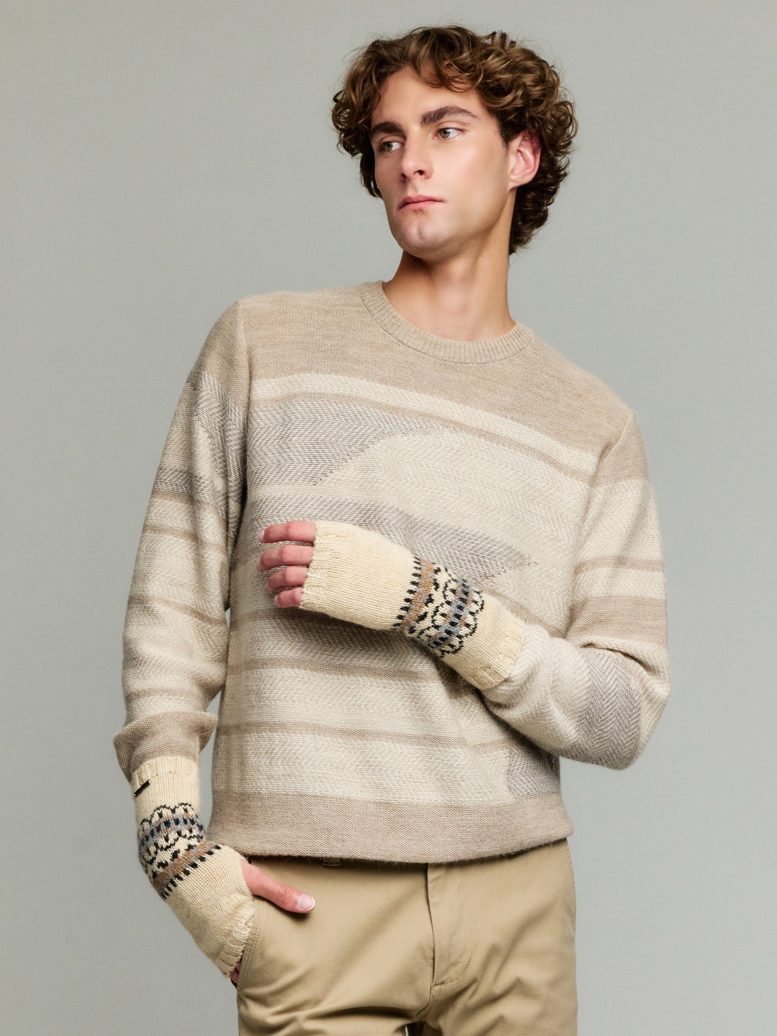 Guantes Yoke Guantes Bebé Alpaca Color Beige