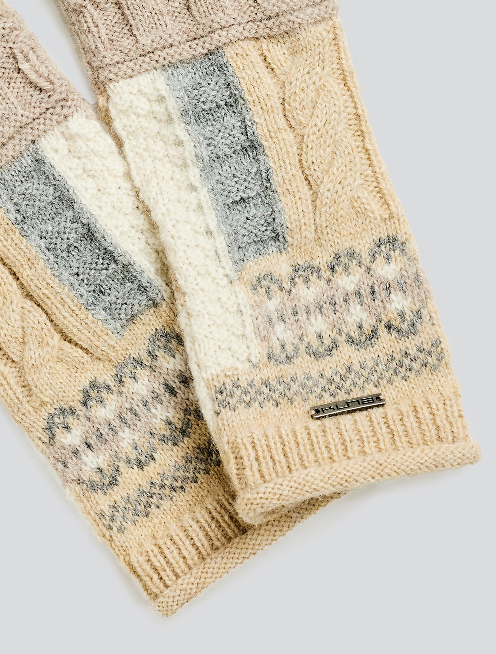 Guantes Yourself de alpaca bebé color beige