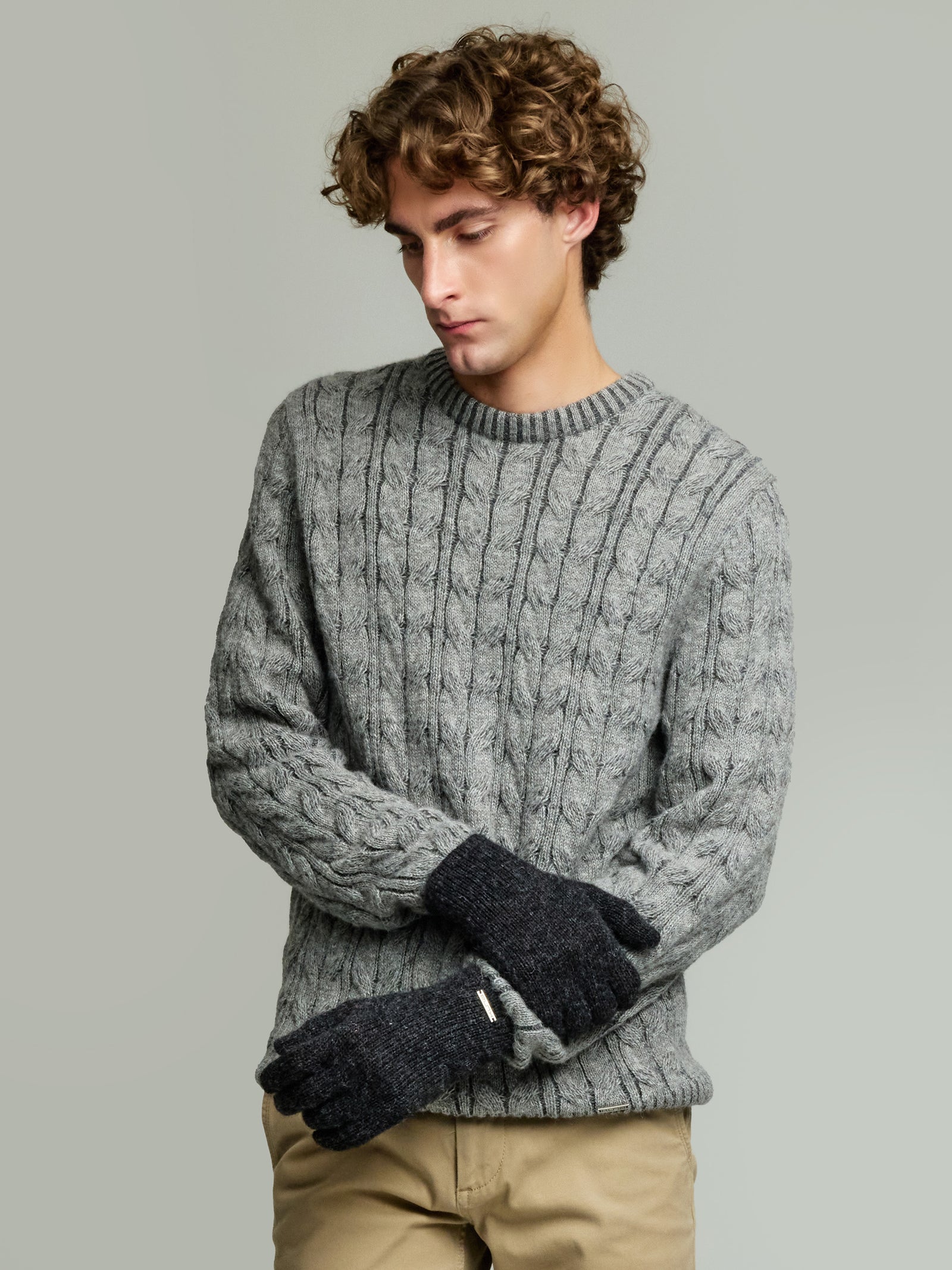 Paolo Gloves Baby Alpaca Color Grey
