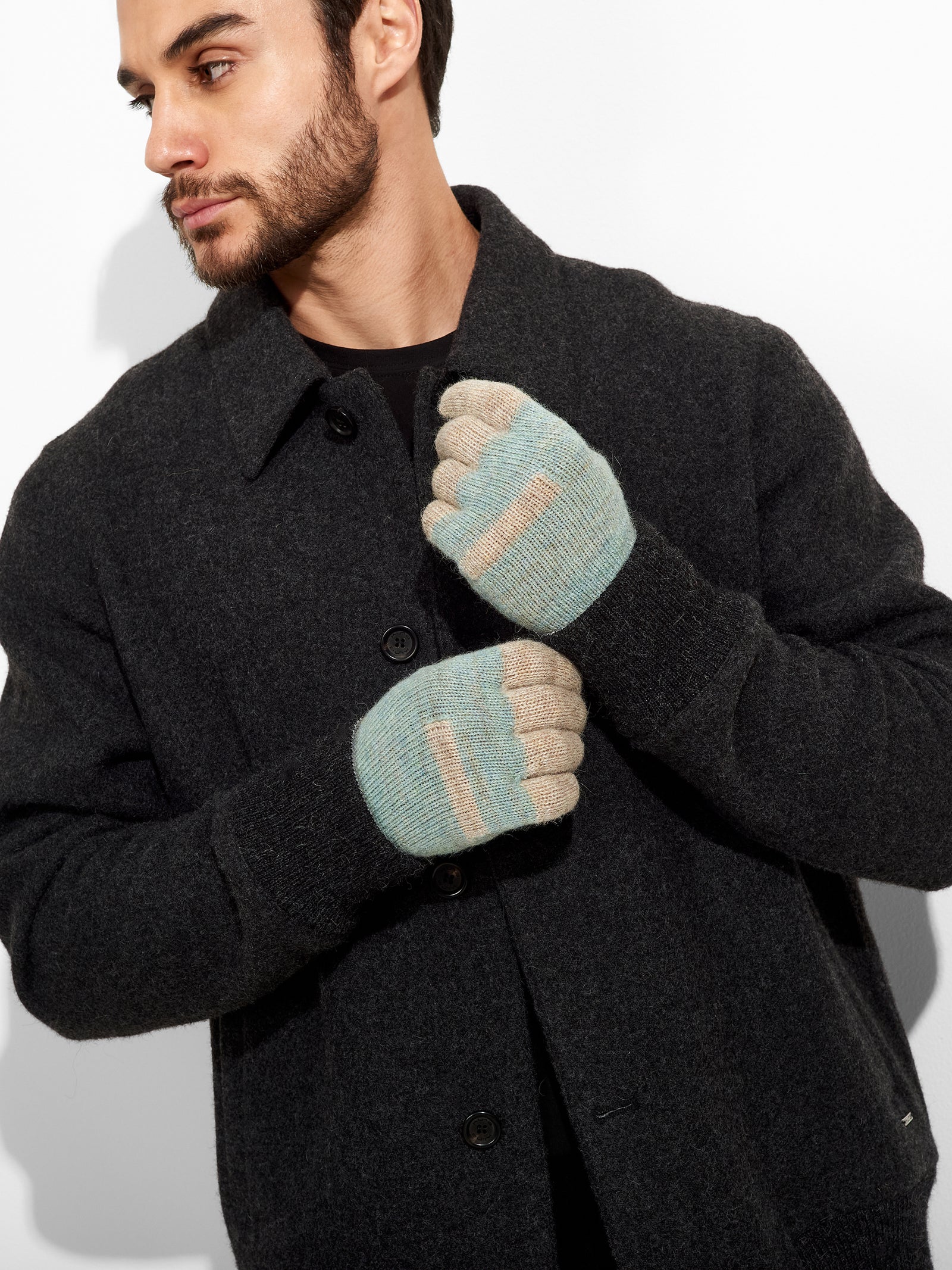 Guantes Zoe Bebé Alpaca Color Azul Claro