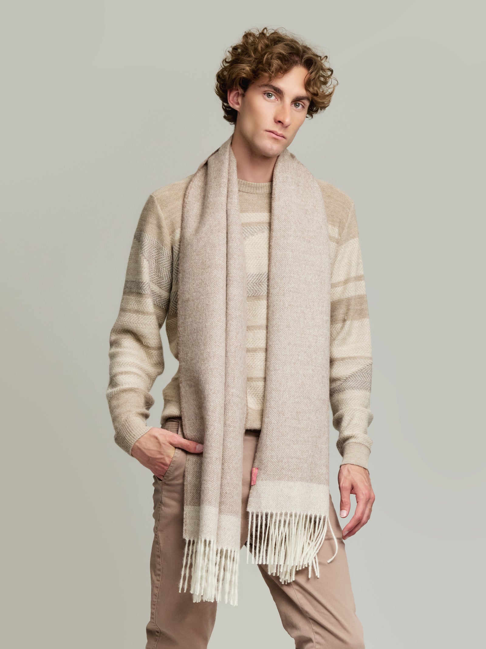 Yanely Shawl Baby Alpaca Color Brown