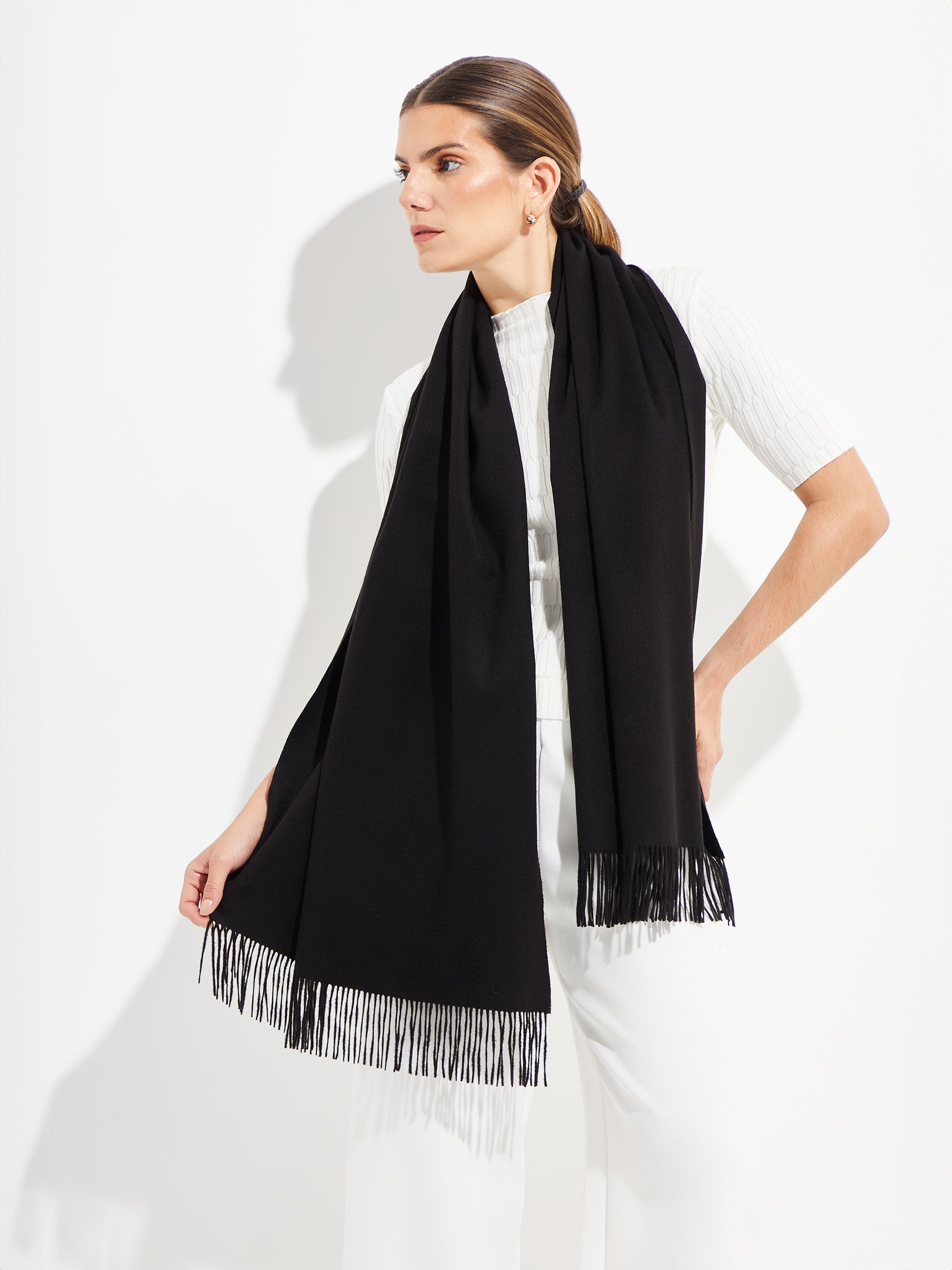 Vicuna ビクーニャ ストール 黒 Pure Vicuña Scarf | Rarest Natural Fiber | ANDEALPA
