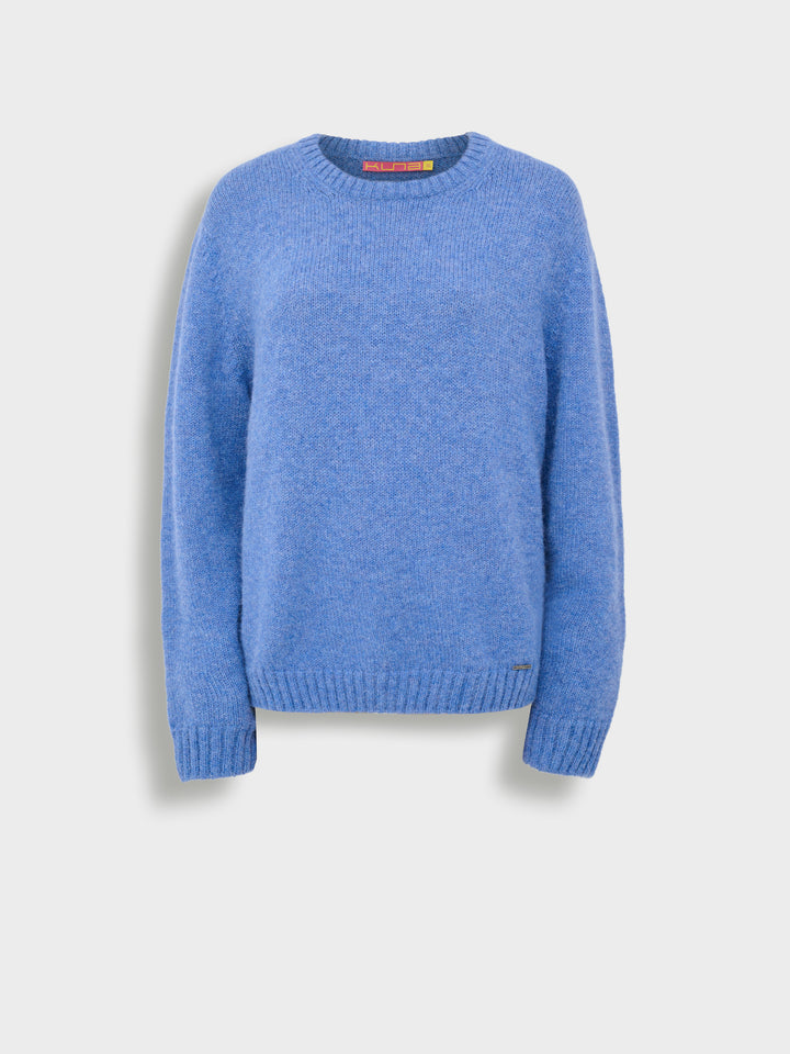 Suéter para mujer Arequipa de baby alpaca, color azul