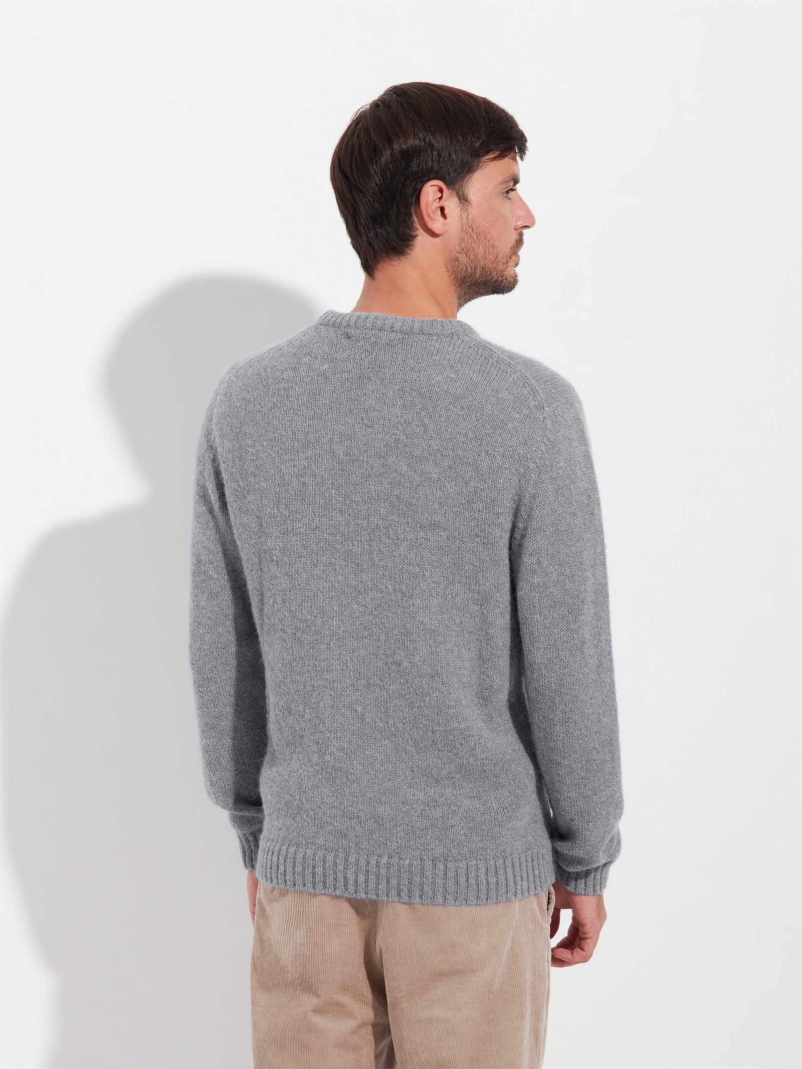 Suéter de alpaca bebé gris para hombre Arequipa