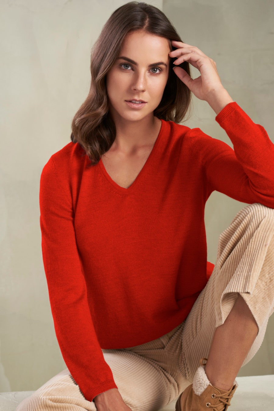 SUÉTER TUDOR DE ROYAL ALPACA COLOR ROSSO