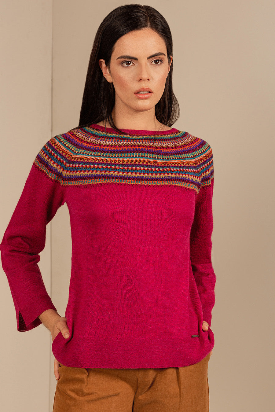 Suéter Taupa De Baby Alpaca Color Kiss