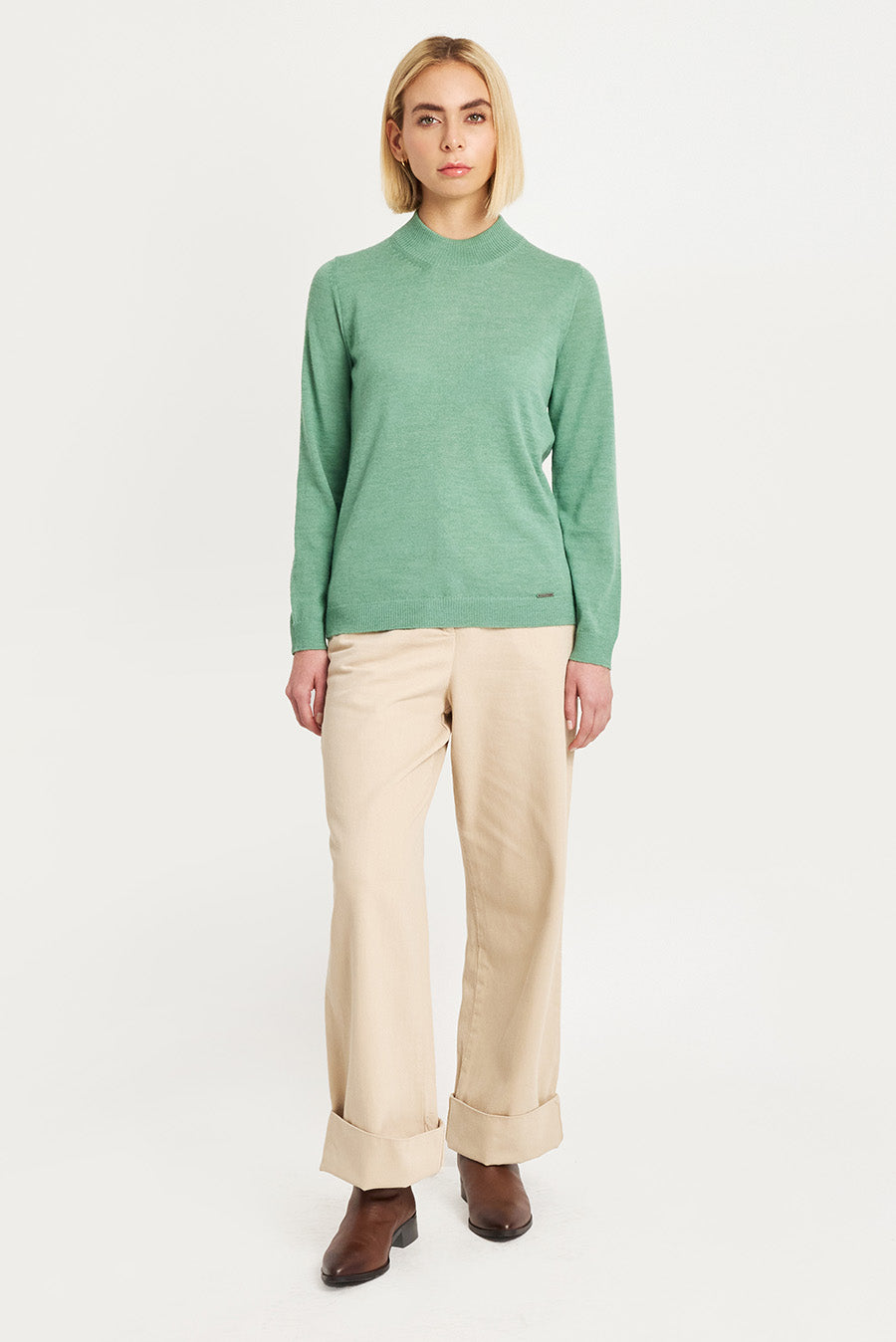 Suéter Anahi De Baby Alpaca Color Basil