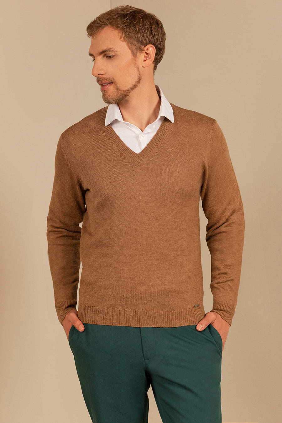 Suéter Alan De Baby Alpaca Color Camel