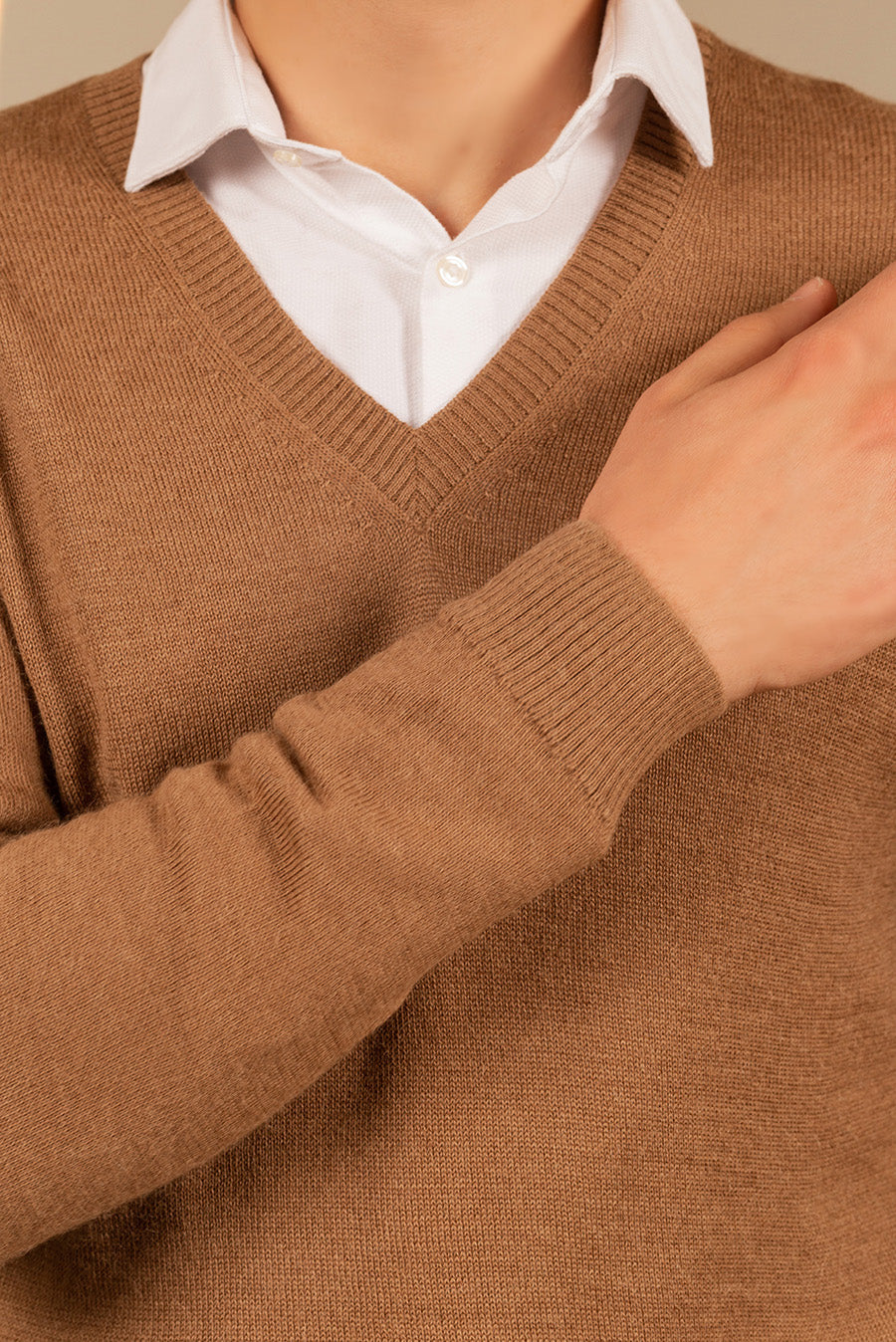 Suéter Alan De Baby Alpaca Color Camel