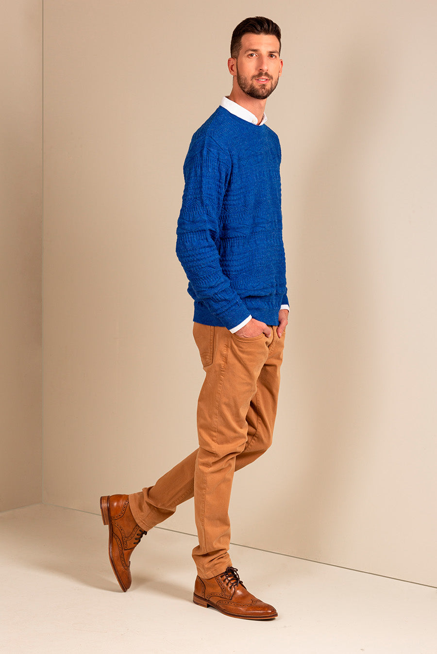 SUÉTER UPTOWN DE BABY ALPACA COLOR BERMUDA