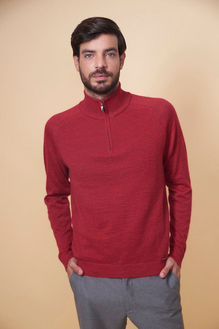 SUÉTER URANIO DE BABY ALPACA COLOR ROSSO