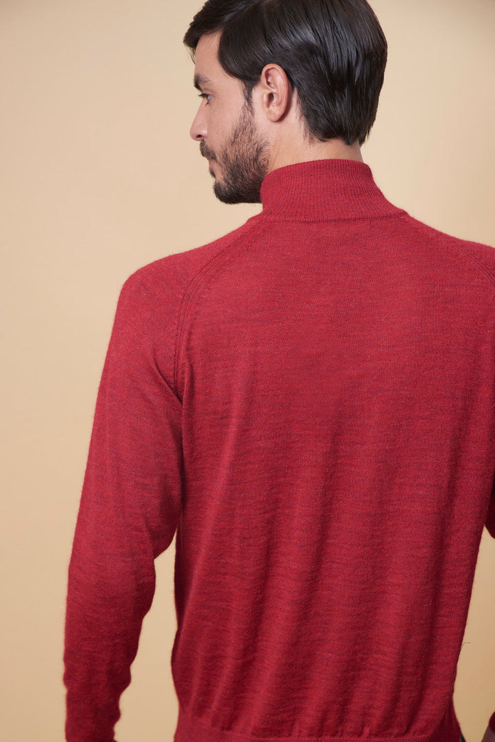 SUÉTER URANIO DE BABY ALPACA COLOR ROSSO