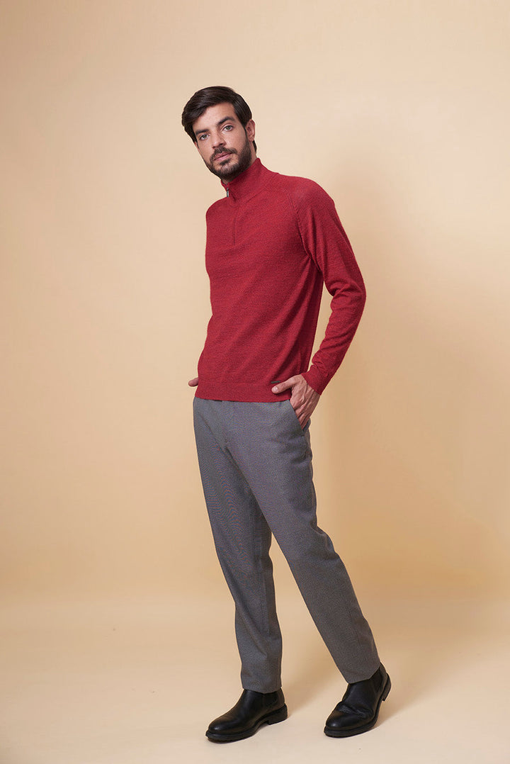 SUÉTER URANIO DE BABY ALPACA COLOR ROSSO