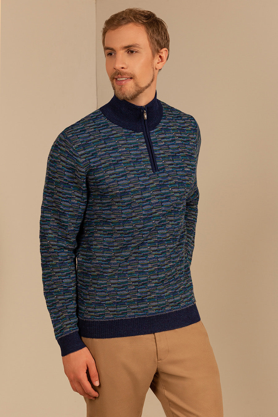 SUÉTER UGO DE BABY ALPACA COLOR ASTRAL