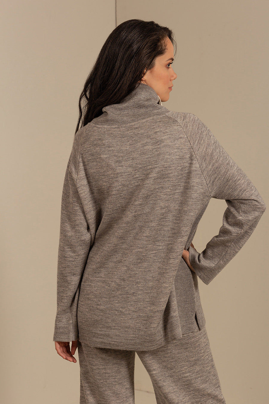 Unisex Sweater Cotton & Baby Alpaca Color Thunder