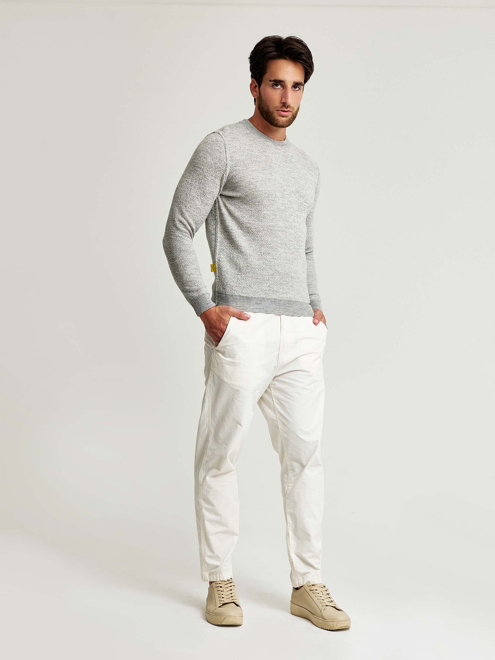 Suéter Wimbledon Alpaca de Bebé y Seda Color Gris