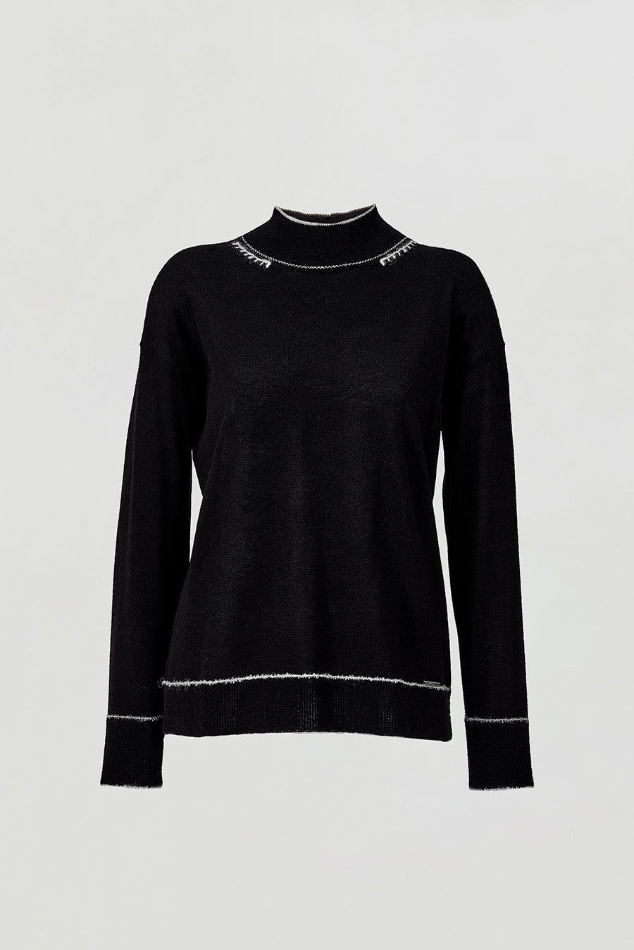 Wisdom Sweater Baby Alpaca Color B&W