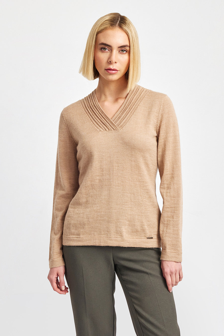 Suéter Whatever V De Baby Alpaca Color Chanterelle